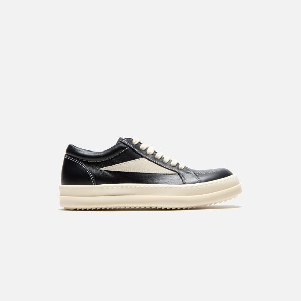 Rick Owens Kids Scarpe Pelle Vintage Sneakers - Black   Milk   Milk Supply